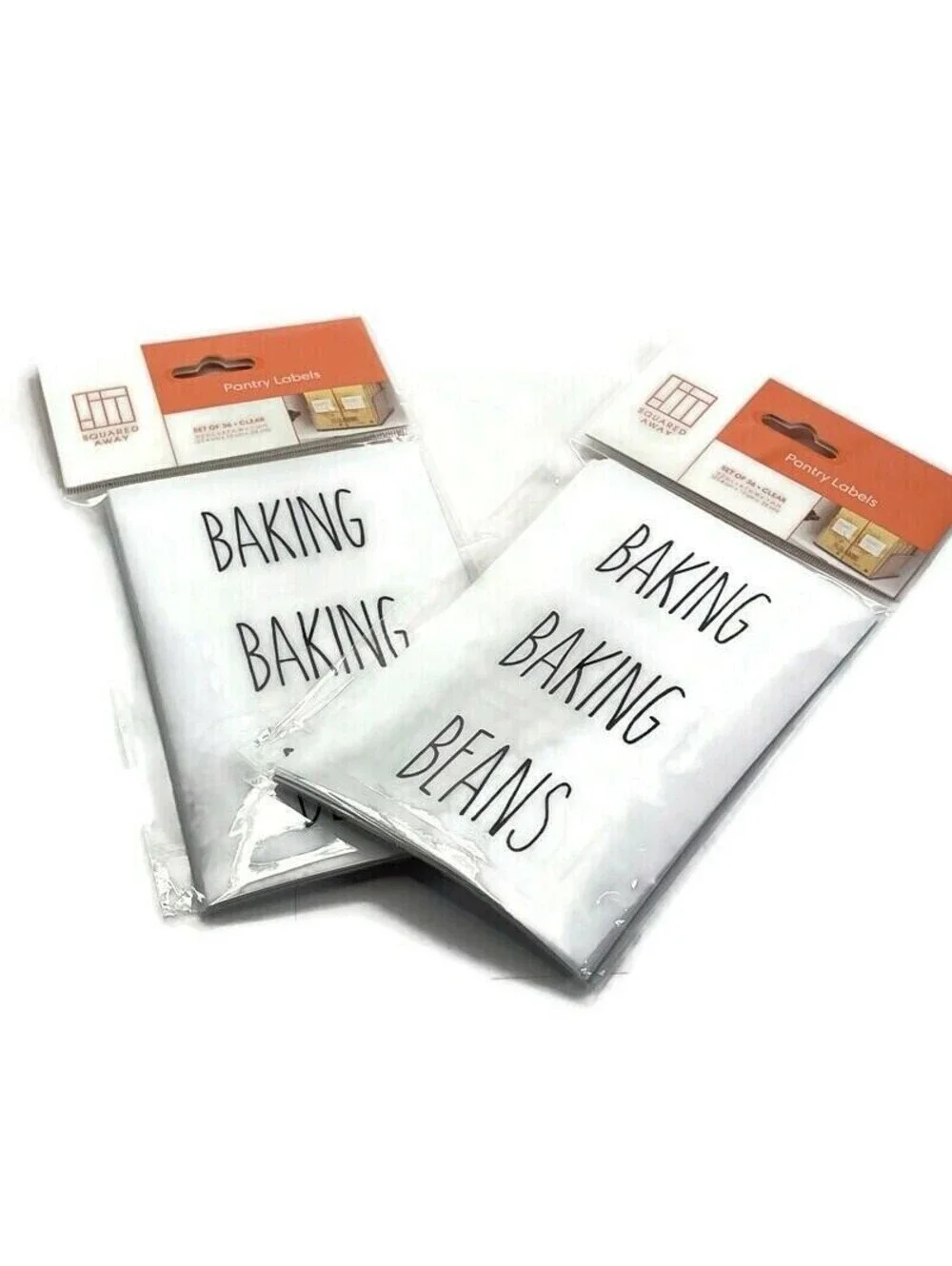 2 Squared Away Pantry Labels 36 Assorted Clear Labels For Food (36 X 2)
